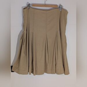 Maeve by Anthropologie Tan Pleated Midi Skirt | Size 14 NWT